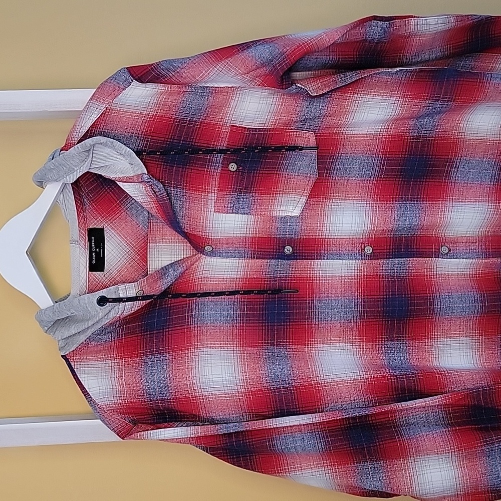 Ocean Current Button Down Hoodie Size Medium
